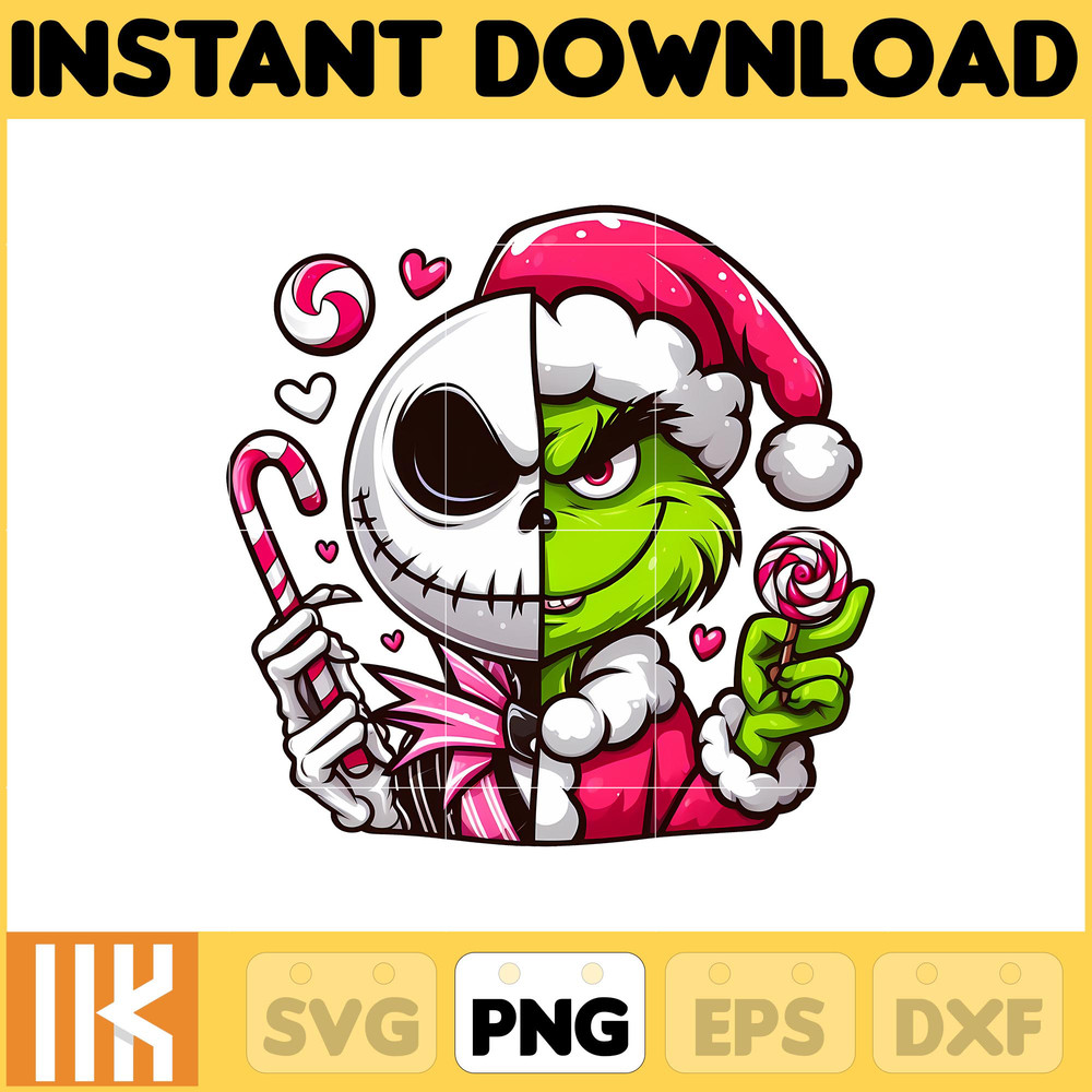 Nightmare Before Christmas Png, Jack Skellington Png, Grinch Png, Chistmas Jack Grinch, Chistmas Movie Character Sublimation Design (18).jpg