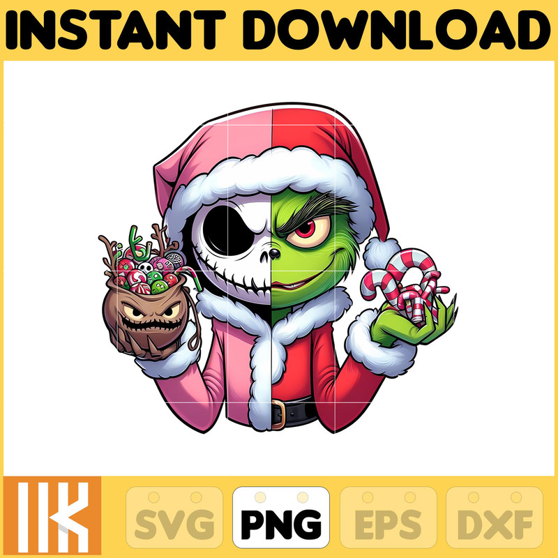 Nightmare Before Christmas Png, Jack Skellington Png, Grinch Png, Chistmas Jack Grinch, Chistmas Movie Character Sublimation Design (2).jpg