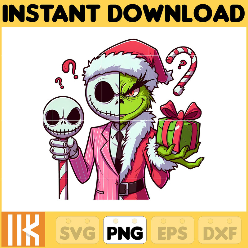 Nightmare Before Christmas Png, Jack Skellington Png, Grinch Png, Chistmas Jack Grinch, Chistmas Movie Character Sublimation Design (7).jpg