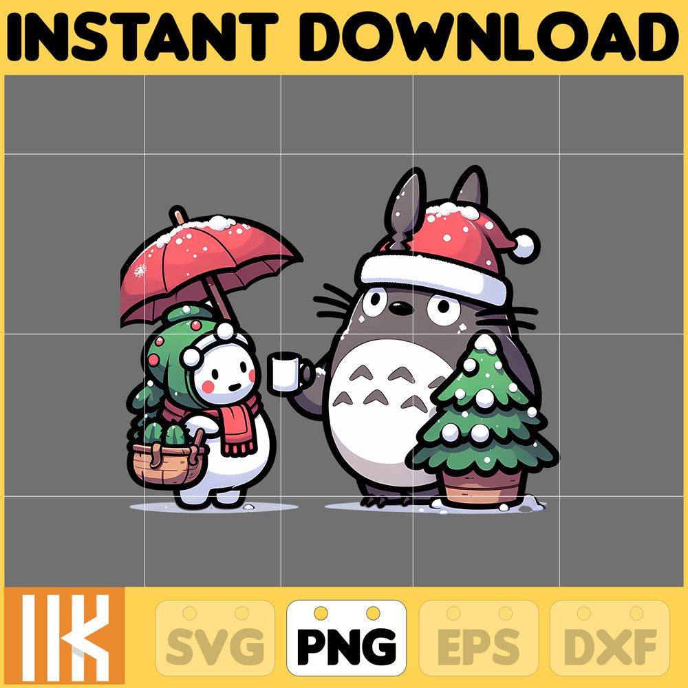 Anime Christmas Png, Manga Christmas Png, Totoro Christmas Png, Totoro Png, Png Sublimation, Digital Instant Download File (4).jpg
