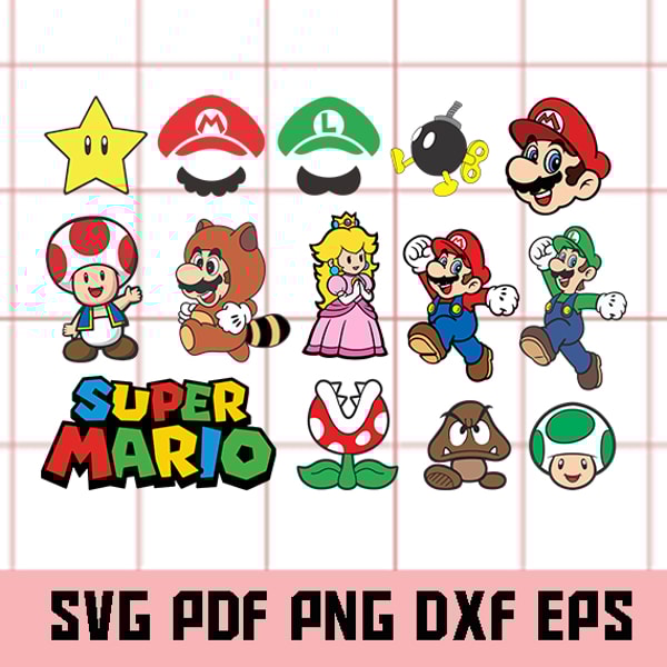 Mario Bros SVG, Super mario svg bundle, dxf, eps, png files, | Inspire ...
