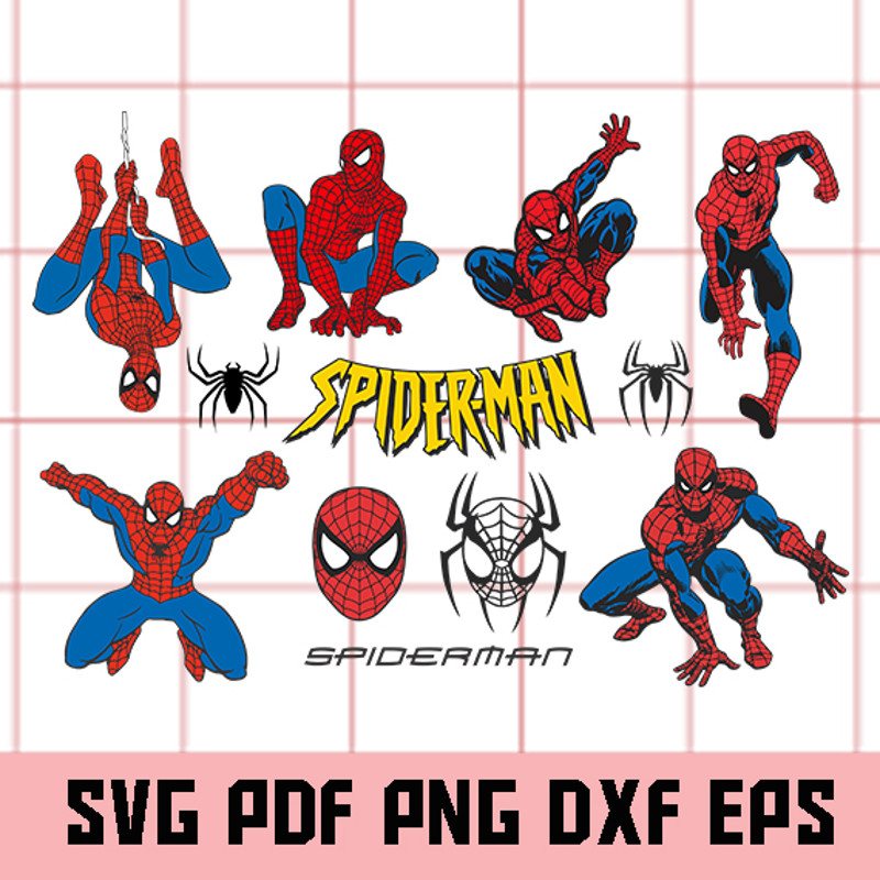 Spiderman SVG bundle, Spiderman clipart, cutfiles, dxf, eps, png files.jpg