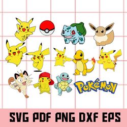 Pokemon Svg, Pokemon Clipart, Pokemon Png, Pokemon Eps, Pokemon Dxf, Pokemon Vector, Pokemon Cricut, Pokemon Shiloutte