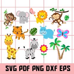 safari animals svg, safari animals clipart, safari animals png, safari animals vector, safari animals eps, safari animal