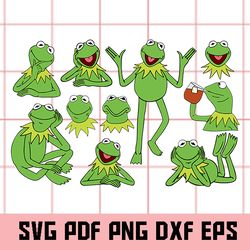 Kermit The Frog Layered Svg, Kermit The Frog Svg, Kermit The Frog Clipart, Kermit The Frog Png, Kermit The Frog Dxf