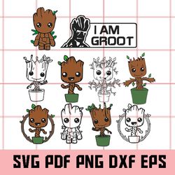 Baby Groot SVG, Baby Groot Clipart, Baby Groot Vector, Baby Groot Png, Baby Groot Eps, Baby Groot Dxf, Baby Groot