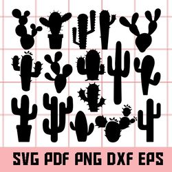 Cactus Bundle SVG, Cactus Shiloutte, Cactus Clipart, Cactus vector, Cactus Png, Cactus Eps, Cactus Dxf, Cactus Cricut