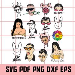 Bad Bunny SVG, Bad Bunny Clipart, Bad Bunny Eps, Bad Bunny Dxf, Bad Bunny Vector, Bad Bunny Png, Bad Bunny cutfile