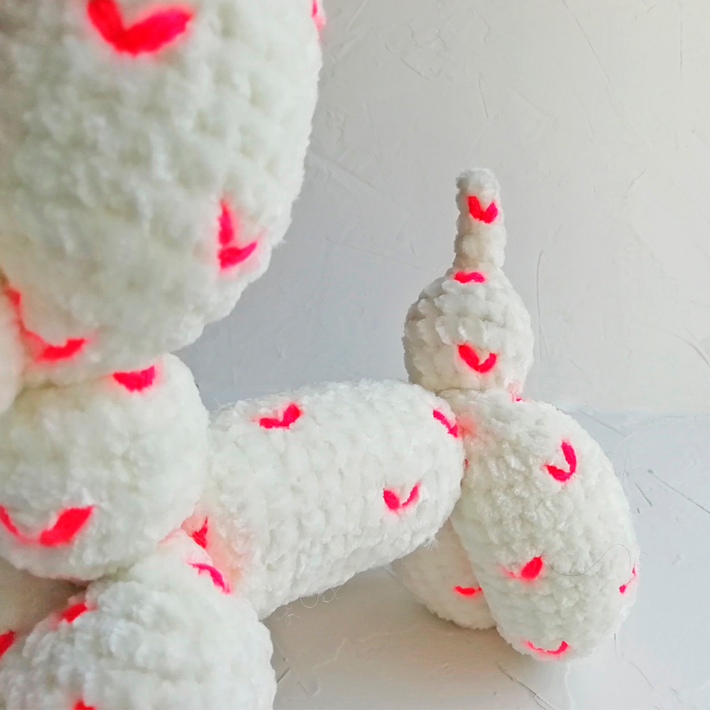 Balloon Dog Stuffed Animal Toy Crochet Toy Heart 1