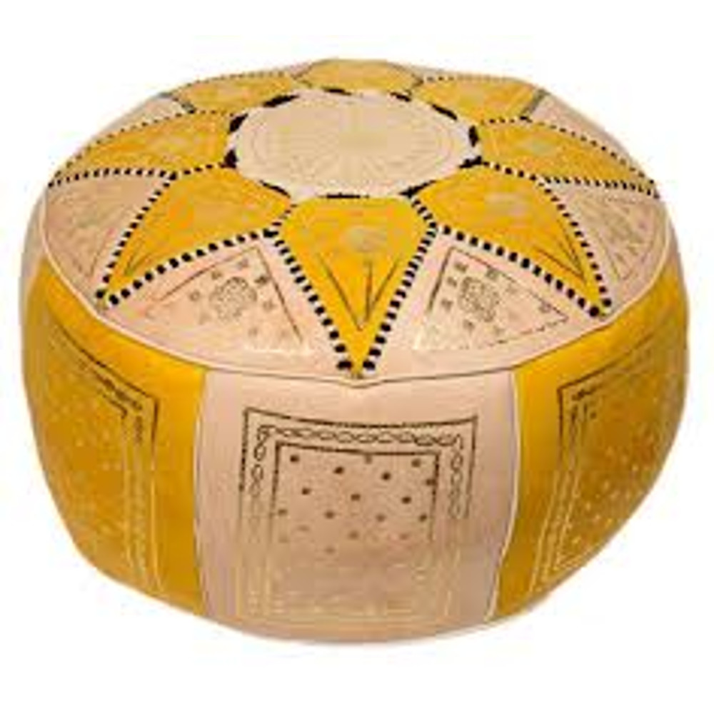 Handmade Moroccan POUF Genuine Leather Pouffe Ottoman Footstool Multicolours 12