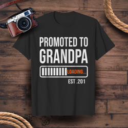 promoted to grandpa est - funny papa daddy tee t-shirts gift