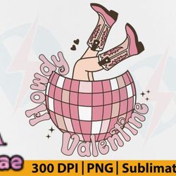 Howdy Valentine PNG Retro Disco Ball Design 109