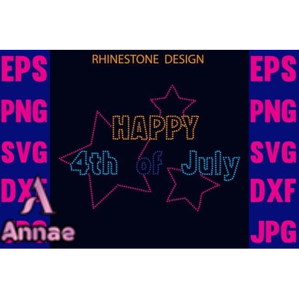 Happy 4th of July Rhinestone Design 95 - Inspire Uplift