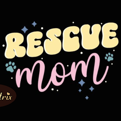 rescue mom retro mothers day svg dog mom design03