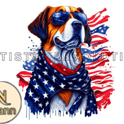 4th of july patriotic dog american flag design 05