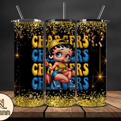 Los Angeles Chargers Tumbler Wraps, NFL Teams, Betty Boop Tumbler, Betty Boop Wrap, Logo NFL Png, Tumbler Design by Nhan