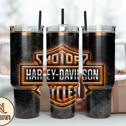 Harley 40 oz Tumbler, Harley Tumbler Wrap, Harley Davidson Logo, Design 21
