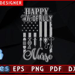 happy 4th of july nurse-usa flag design design 105
