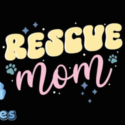 rescue mom retro mothers day svg dog mom design03