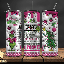Christmas 20oz Tumbler Wrap PNG, Christmas 3D Inflated Puffy Tumbler Wrap Png, Grinchmas 20oz Png 128