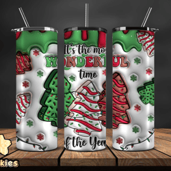 Christmas 20oz Tumbler Wrap PNG, Christmas 3D Inflated Puffy Tumbler Wrap Png, Grinchmas 20oz Png 225