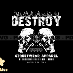 Skull Tshirt Design Bundle, Skull SVG PNG, Skull In The Wall File, DTG, DTF, Instant Download 61