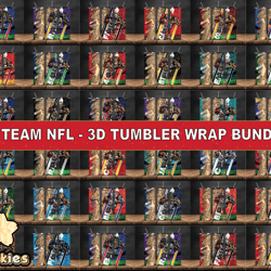Nfl Wood Mascot Tumbler Wrap Bundle , Nfl Mascot Tumbler 66