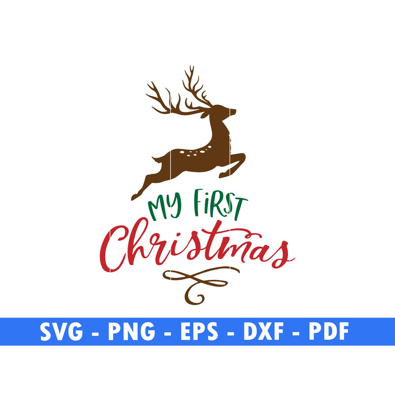 My First Christmas Winter Png Files For Cricut Christmas Svg Deer Svg Pine Tree Png Christmas Svg S 0