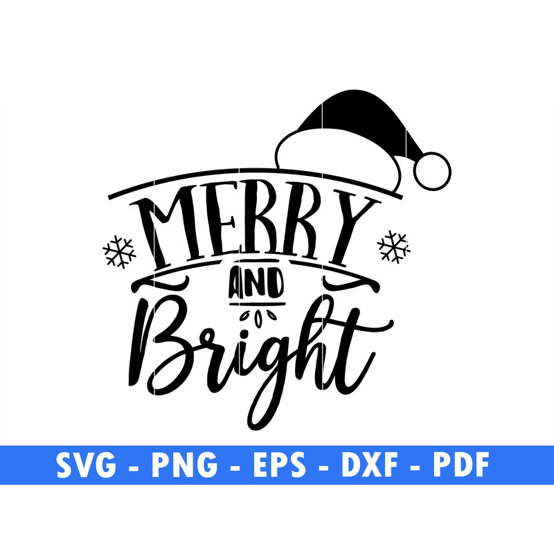Merry And Bright  Black Winter Scene Svg Magical Christmas Scene Santa Reindeer Png Christmas Svg S 0