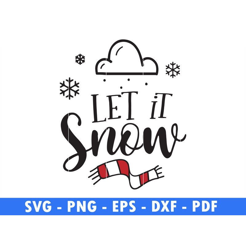 Let It Snow Black And Red Snow Flake Cut Christmas Quote Png Snowman Svg Holiday Png Winter Quote S 0
