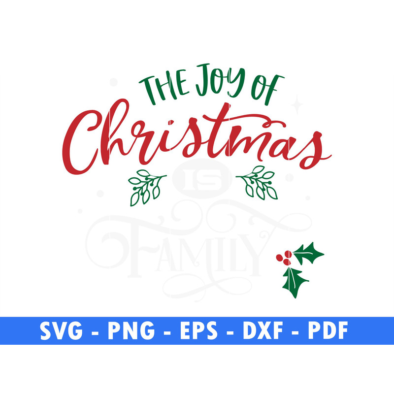 The Joy Of Christmas Is Family White And Colors Winter Scene Svg Christmas Quote Svg Funny Quotes P 0