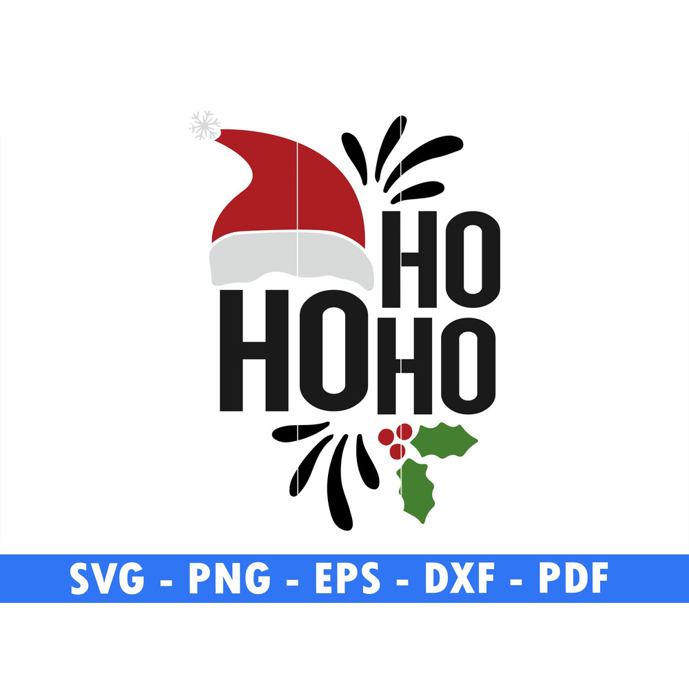Ho Ho Ho Winter Svg Files For Cricut Christmas Svg Santa Png Christmas Quote Png Santas Hat Svg Cut 0