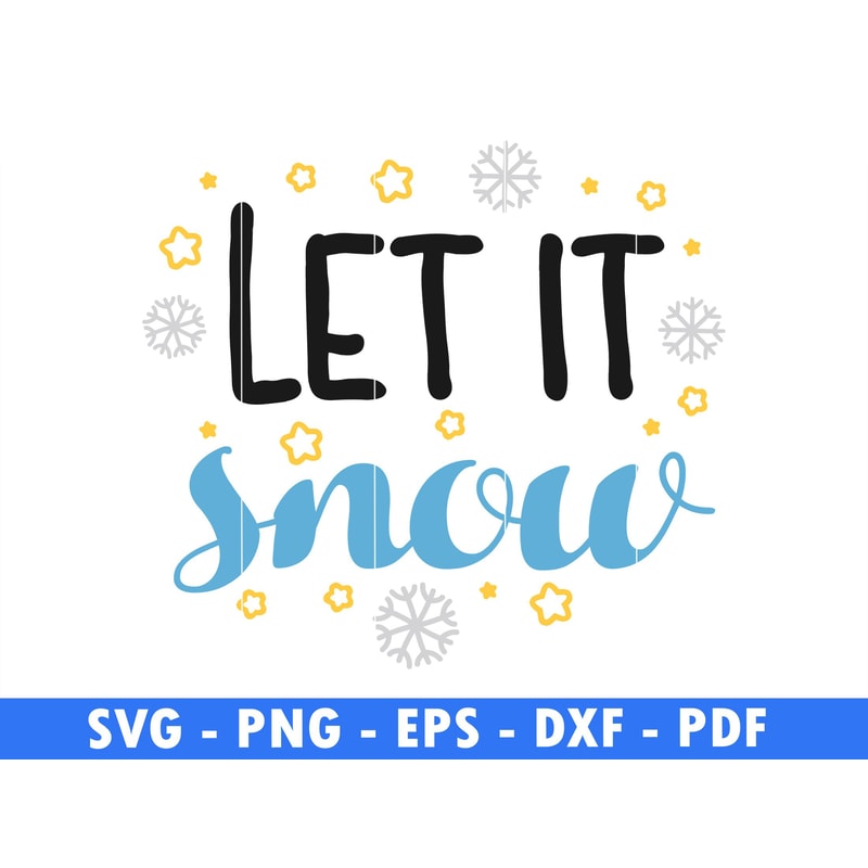 Let It Snow Snow Flake Svg Cut File Christmas Clipart Download Snow Png Red One Png File Instant Di 0