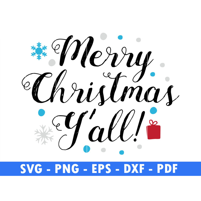 Merry Christmas Y All Snow Flake Svg Cut File Christmas Clipart Download Snow Png Instant Digital D 0