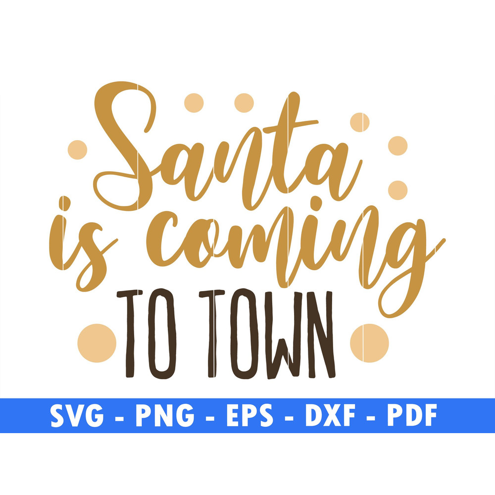 Santa Is Coming To Town Winter Scene Svg Magical Christmas Scene Santa Reindeer Png Snow Flake Svg 0