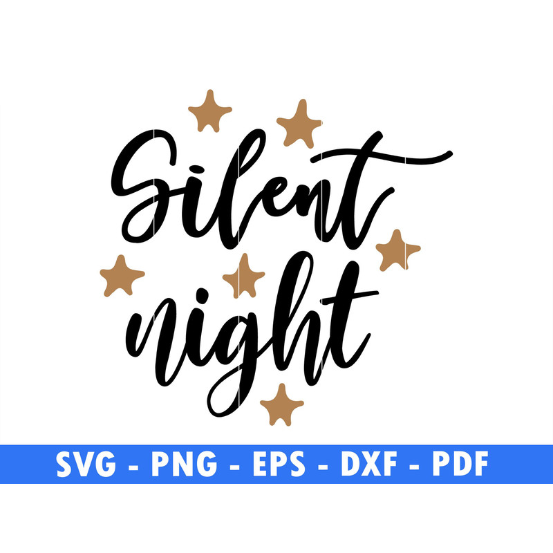 Silent Night Winter Scene Svg Magical Christmas Scene Santa Reindeer Svg Star Png File Instant Digi 0
