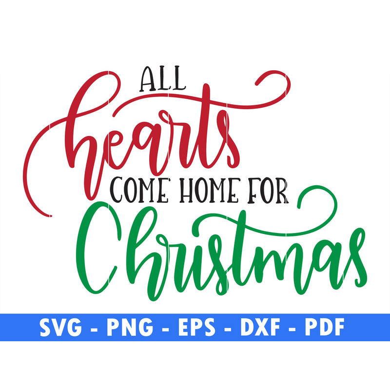 All Hearts Come Home For Christmas Winter Scene Svg Magical Christmas Scene Santa Reindeer Svg Clas 0