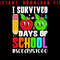 I Survived 100 Days Of School 100 Days Smarter Red Green Tomato Png Happy 100 Days Of School Png F 0