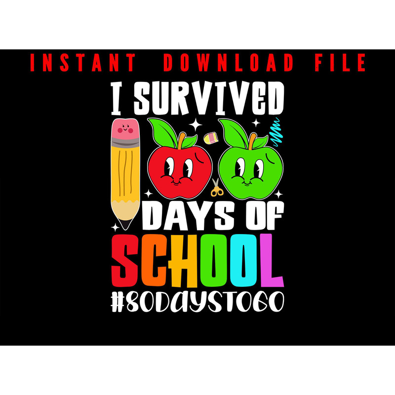 I Survived 100 Days Of School 100 Days Smarter Red Green Tomato Png Happy 100 Days Of School Png F 0