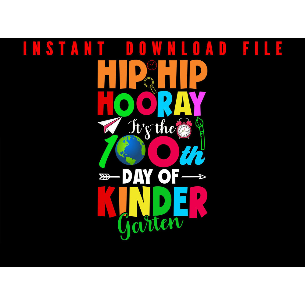 Hip Hop Hooray 100 Days Of Kindergarten Celebrate Your Childs First 100 Days Of School Instant Digi 0