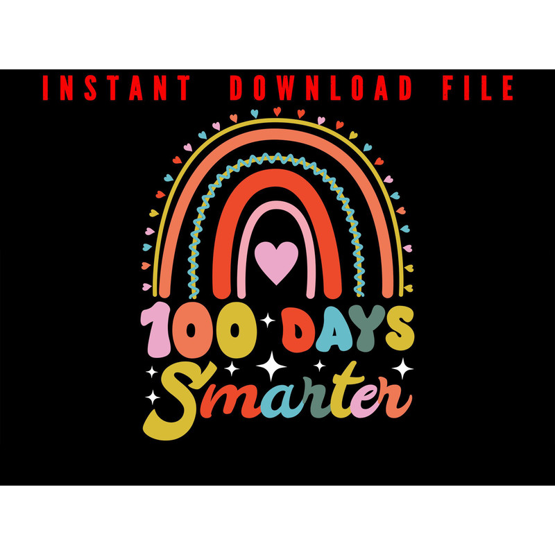 100 Days Of School Smarter 100 Days Of School 100 Days Smarter Instant Digital Download Png File 0