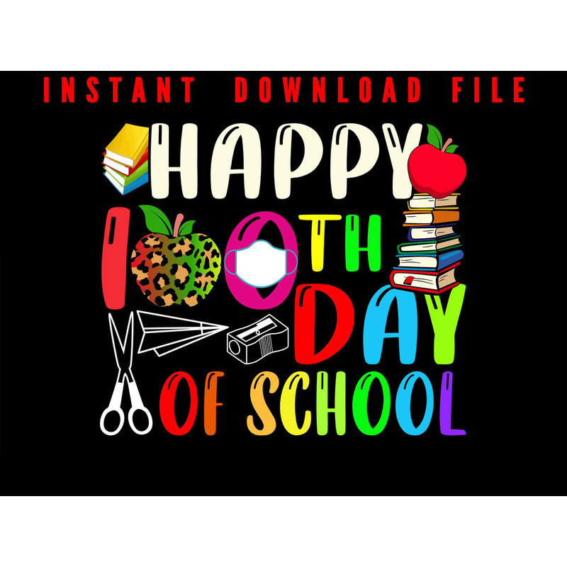 Happy 100th Day Of School Book 100 Days Of School School Celebration 100 Days Of School Instant 0