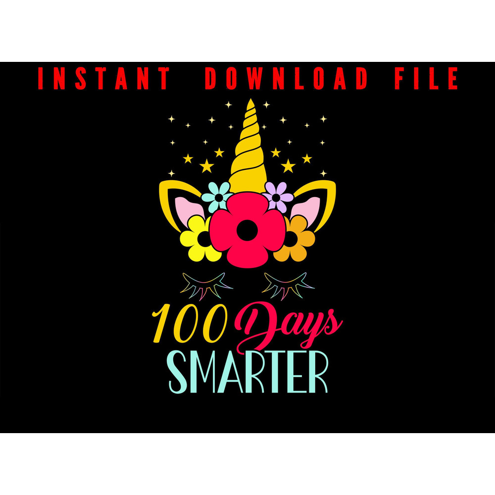 Happy 100th Day Of School 100 Days Of School Unicorn Girls Gift Teacher Student Smarter 100 Days 0
