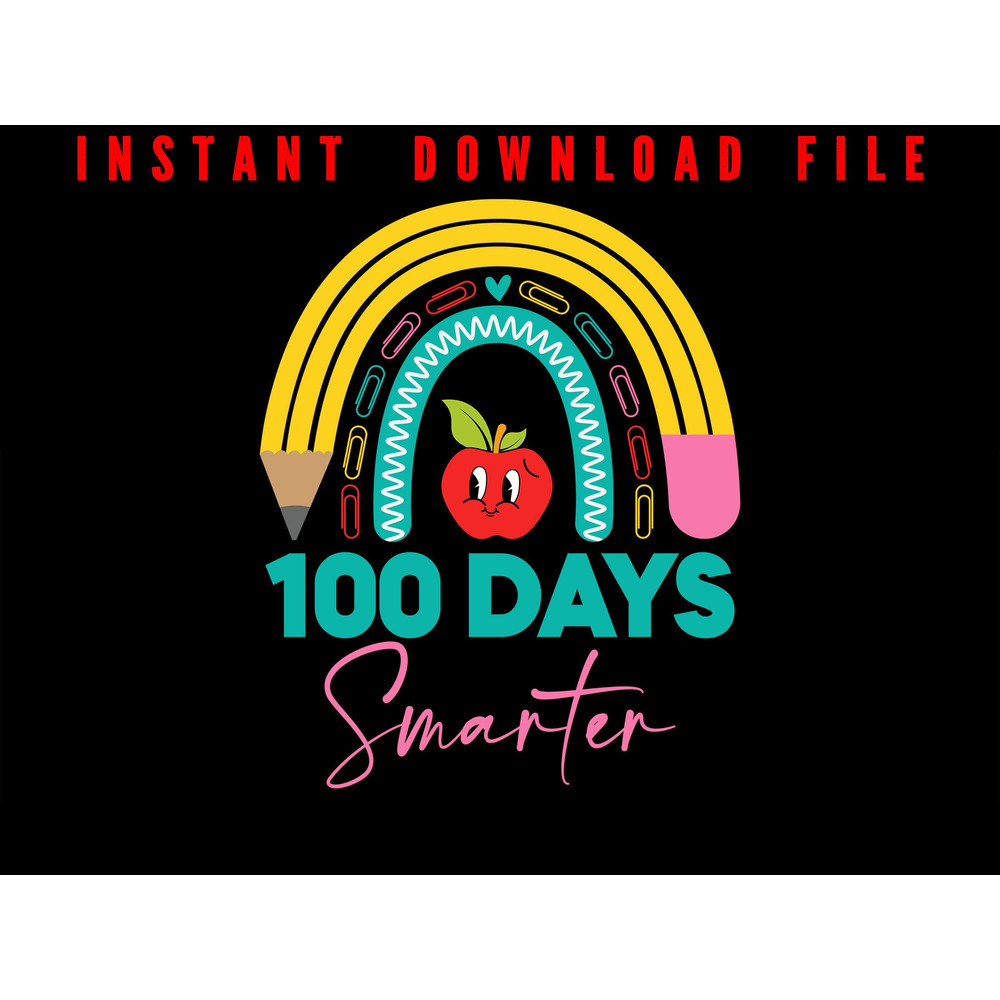 100 Days Smarter Happy 100 Days Of School Design For Teacher Student Smarter 100 Days Of School 0