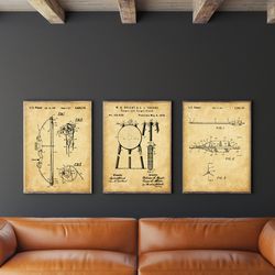 archery patent set of 3, bow patent, arrow poster, archery target blueprint, hunting decor, outdoor sports, -1.jpg