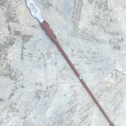 hand carved viking norse double head spear sharp functional battle ready spear