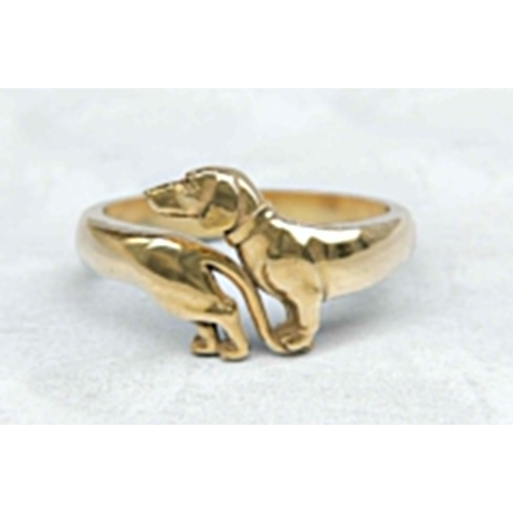 Dog Dachshund Genuine Solid Sterling Silver Ring Dog Ring 925 Hallmarked Silver Dog Ring 0