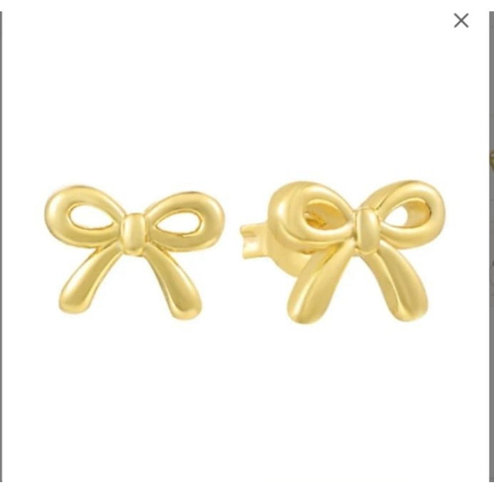 Silver Knot Bow Tie Earrings Dainty Ribbon Minimalist Band Everyday Stacking Earrings 1