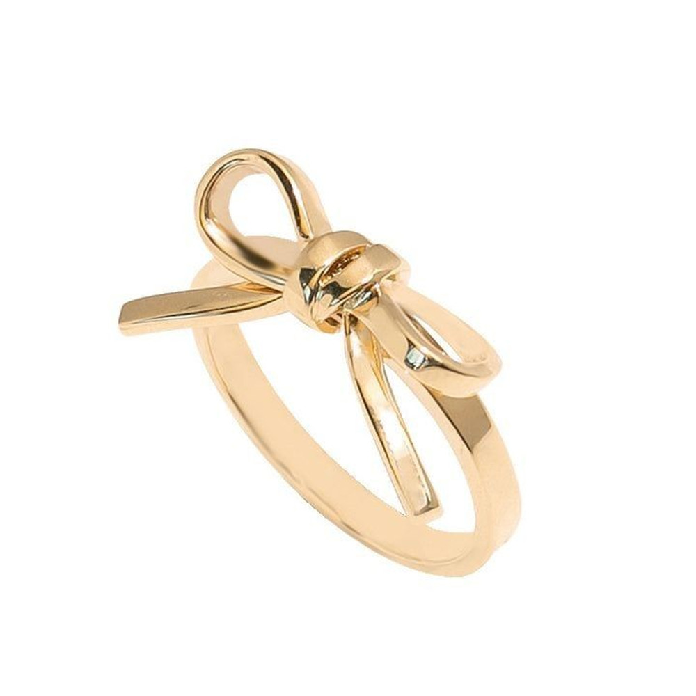 Bow Ring 18K Gold Plating FinishRing Cute Ribbon Statement Ring Perfect Jewelry For Women Minimal B 5