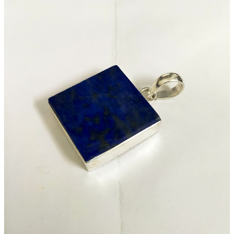 Natural Lapis Lazuli Pendant Bezel Set Pendant September Gemstone Pendant 0